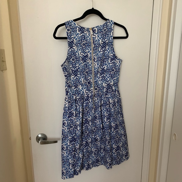 Milly For Design Nation Blue Fit and Flare Dress - Picture 4 of 6